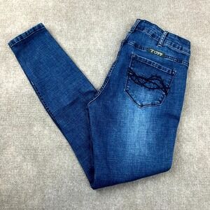 Cowgirl Tuff Co. Aztec Skinny Jeans Womens 30x31 Blue Denim Stretch Distressed